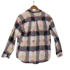 Company One Plaid American Flag Patchwork Button Down Shirt Men's L -Patriotic